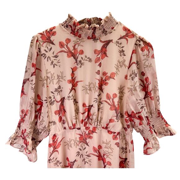 Baltic Born NEW Marie Smock Neck Puff Sleeve Maxi Dress Women’s‎ Size M Floral - Picture 5 of 10